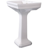 24" x 18.75" Rio Rectangular Pedestal Basin - White