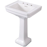 24" x 18.75" Rio Rectangular Pedestal Basin - White