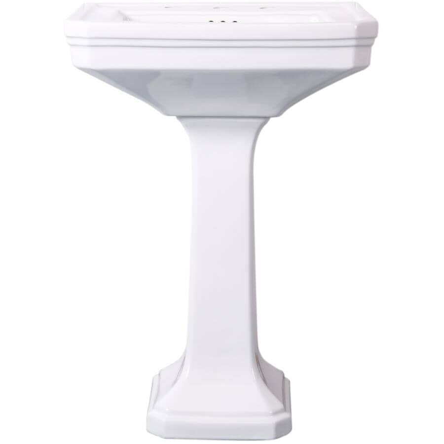 24" x 18.75" Rio Rectangular Pedestal Basin - White