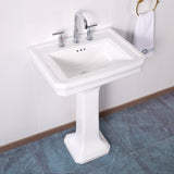 24" x 18.75" Rio Rectangular Pedestal Basin - White