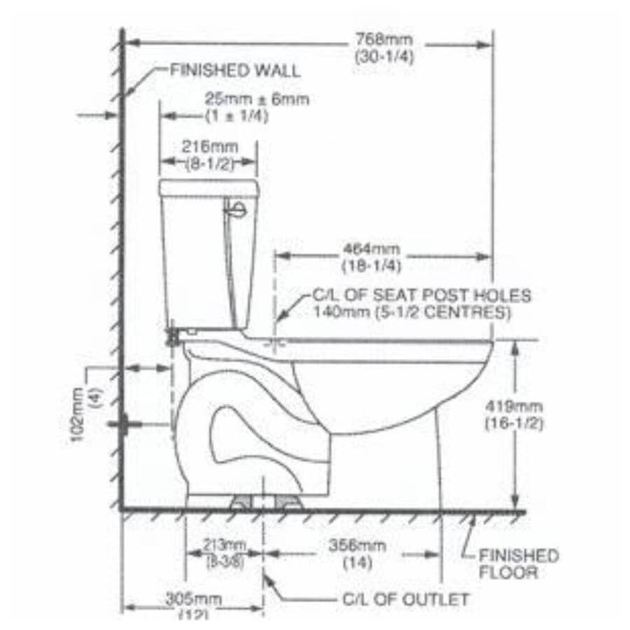 6 L Ravenna 3 Elongated Toilet - Right Height, White