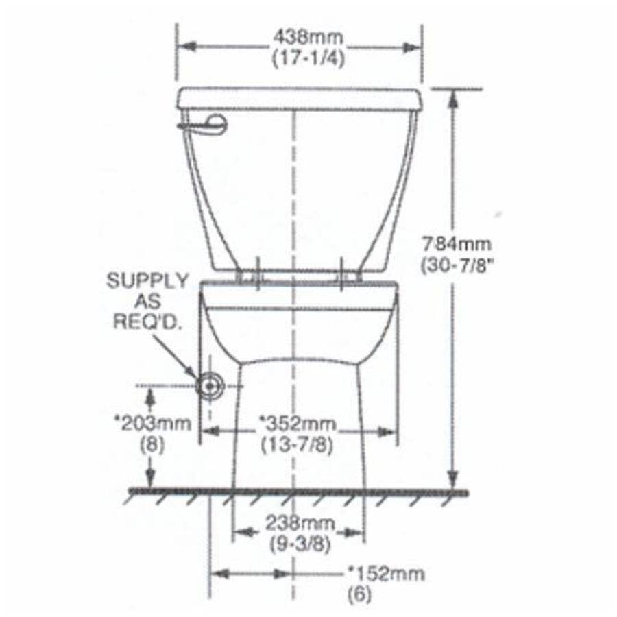 6 L Ravenna 3 Elongated Toilet - Right Height, White