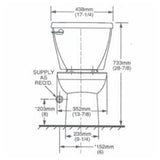 6 L Ravenna 3 Round Toilet - White, 15"