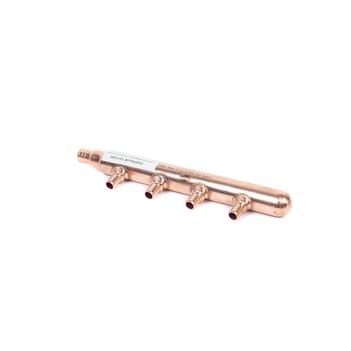 3/4" PEX Inlet x 1/2" PEX Outlet 4 Branch Closed End Manifold