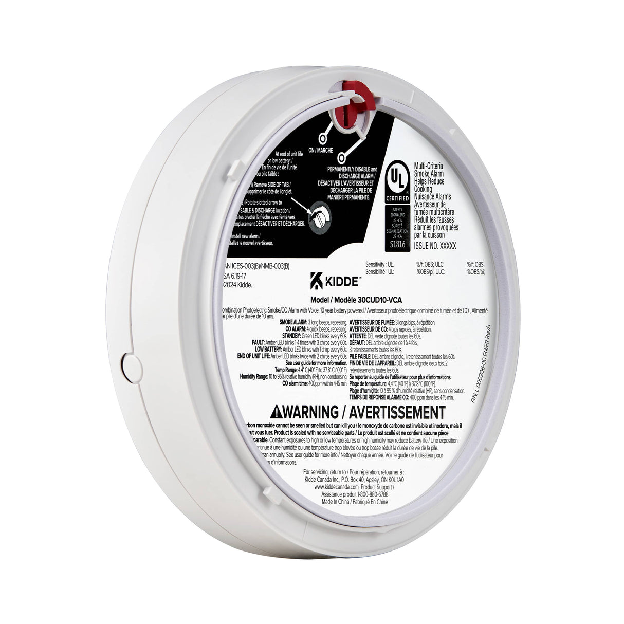 Battery Operated Smoke & Carbon Monoxide Detector with Worry Free 10 Year Battery, Voice Warning