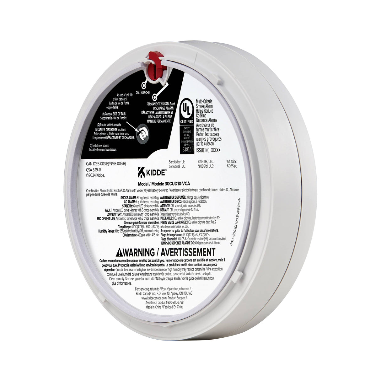 Battery Operated Smoke & Carbon Monoxide Detector with Worry Free 10 Year Battery, Voice Warning