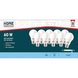 9W A19 Medium Base Daylight Non-Dimmable LED Light Bulbs - 10 Pack