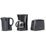 Toaster + Kettle + Coffee Maker Set - Black, 3 Piece
