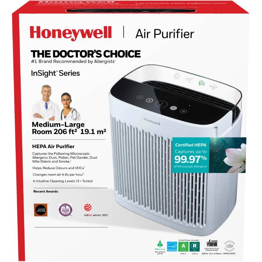 Power Insight HEPA Air Purifier Console - White