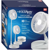 Two in One Table & Floor Rechargeable Fan - 10" Diameter, 3 Speed Settings