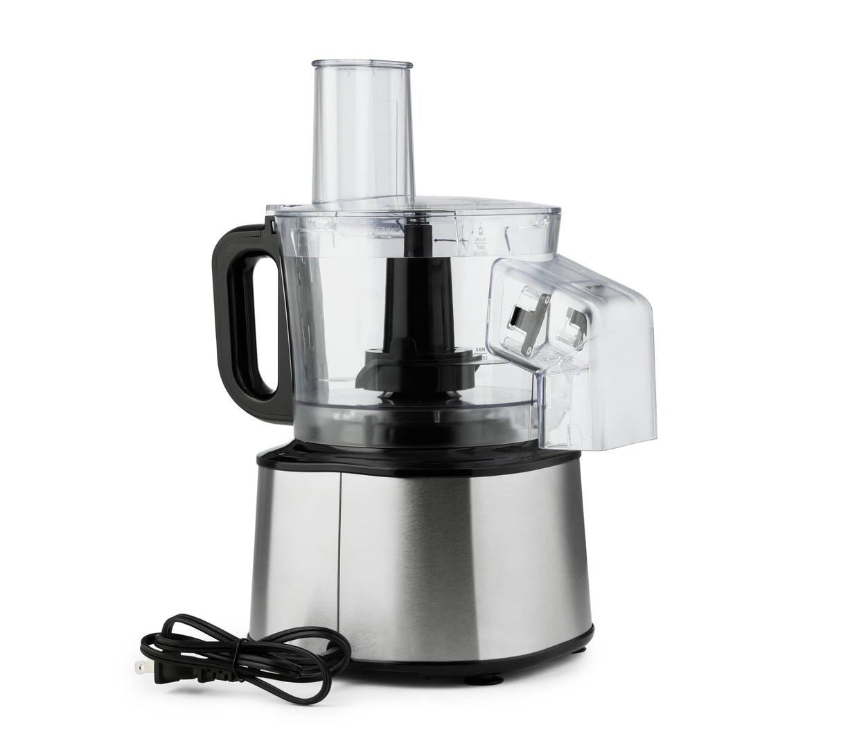 8 Cup Food Processor/Chopper with Detachable Side Chute - Black, 500W