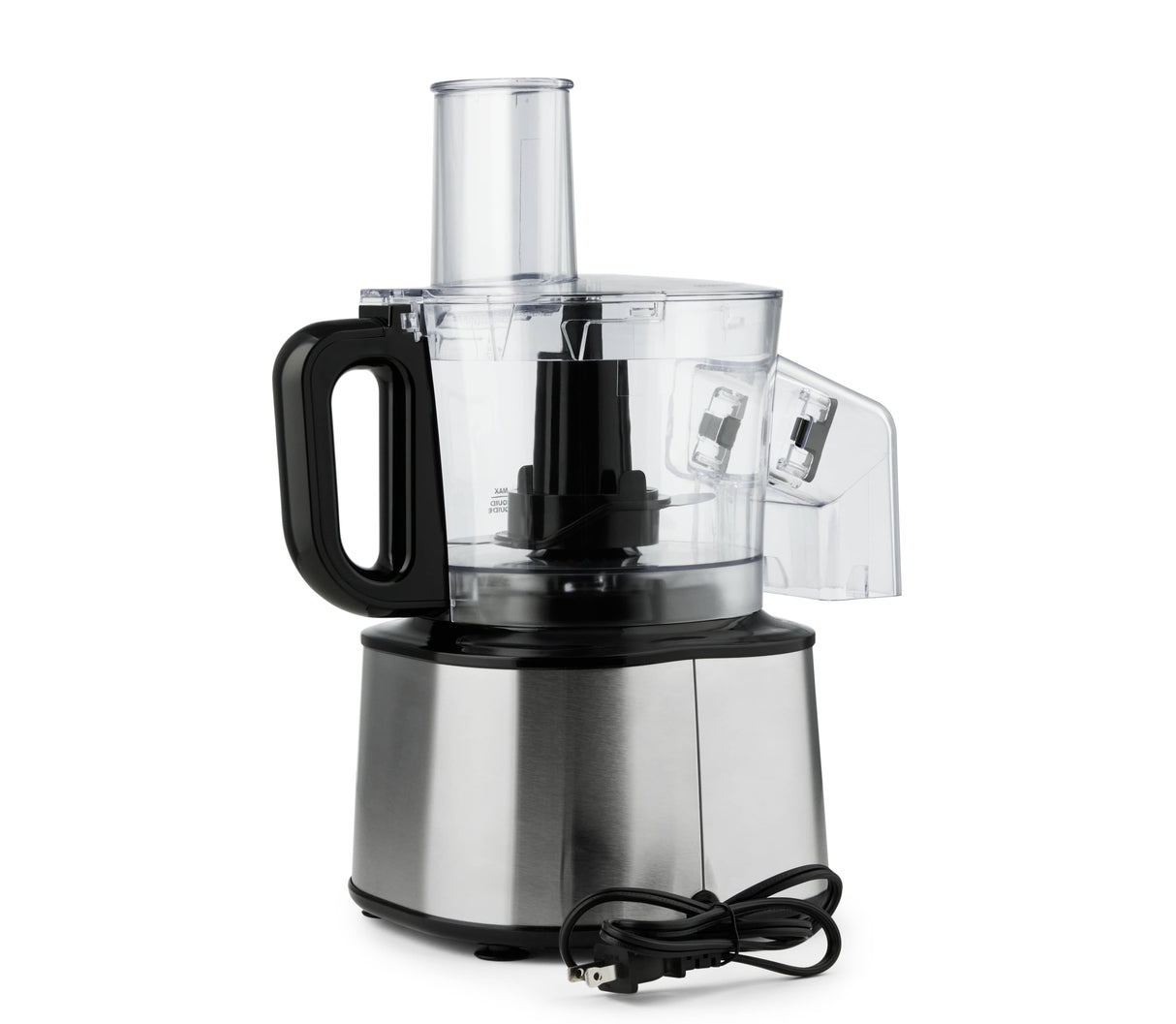 8 Cup Food Processor/Chopper with Detachable Side Chute - Black, 500W