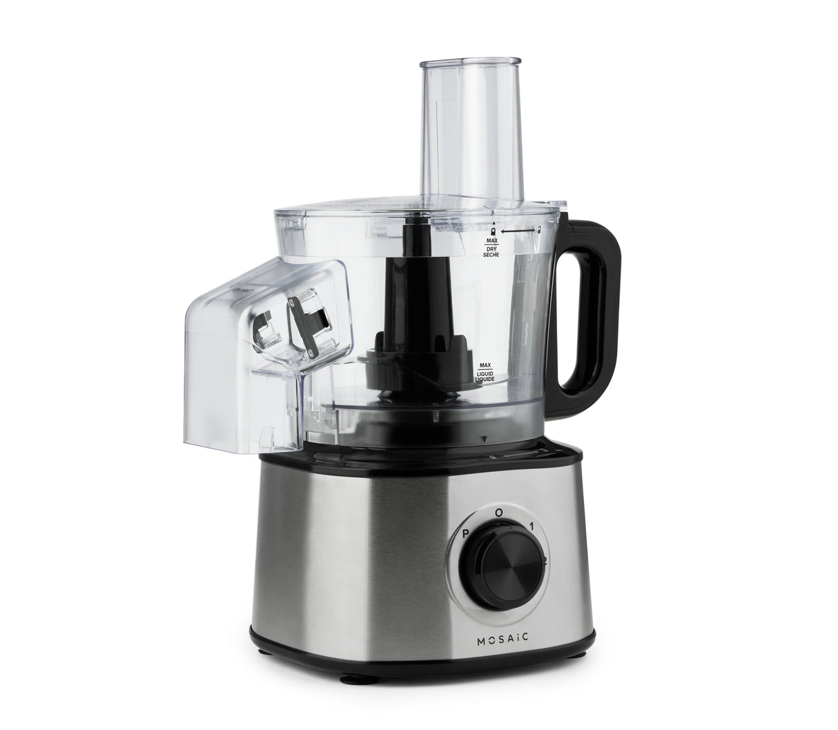 8 Cup Food Processor/Chopper with Detachable Side Chute - Black, 500W