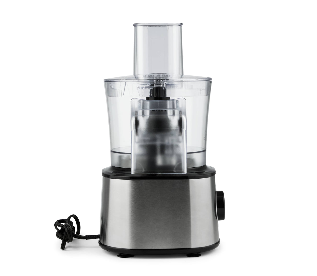 8 Cup Food Processor/Chopper with Detachable Side Chute - Black, 500W
