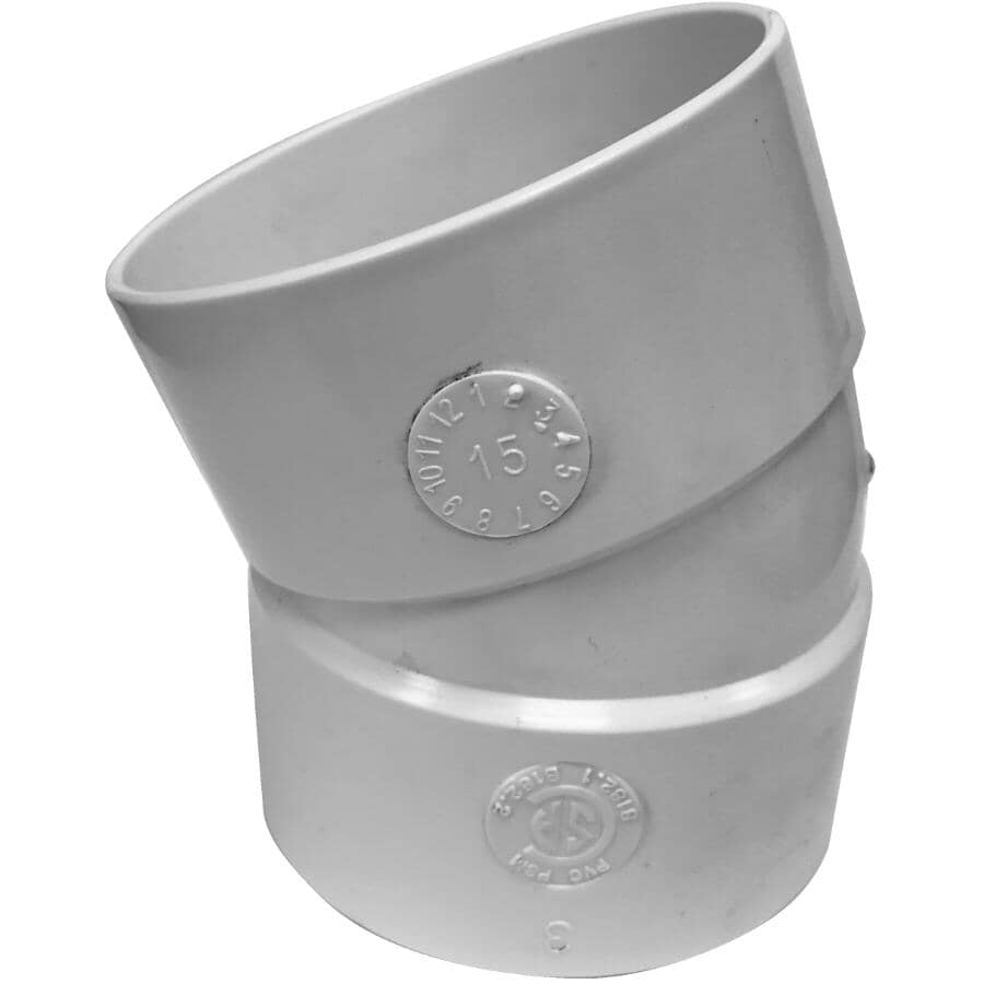 4" Hub x Hub 22.5 Degree PVC Sewer Elbow