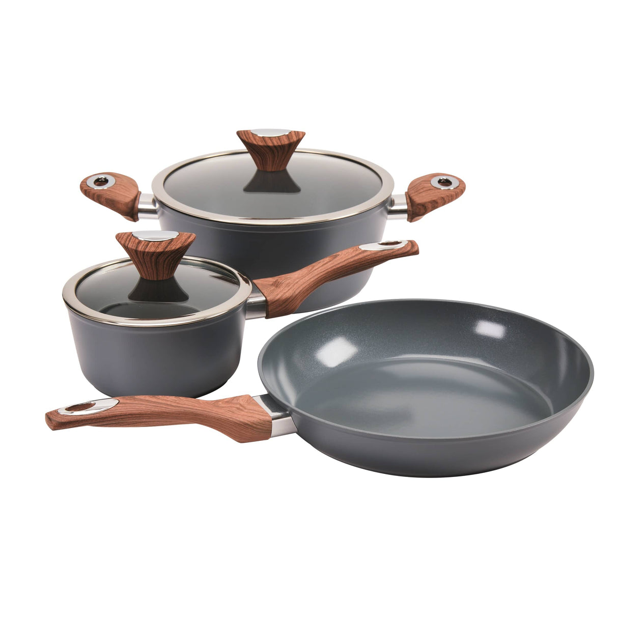 Non-Stick Starter Pack Cookware Set - Smoked Grey, 5 Piece