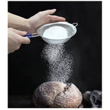 Stainless Steel Fine Mesh Strainer Set with Navy Handle - 3 Pieces