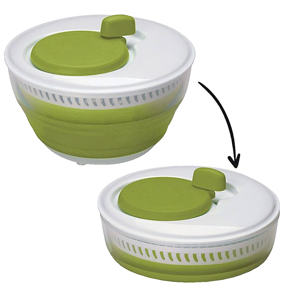 3 L Collapsible Salad Spinner - Green