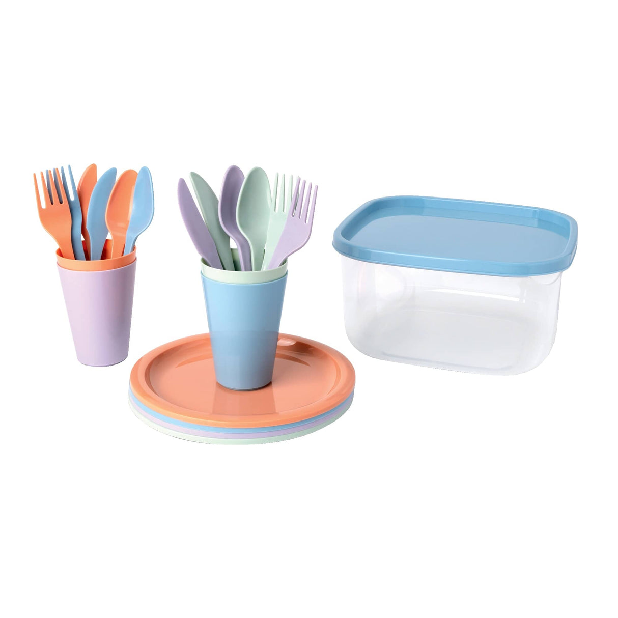 On-the-Go Container & Dinnerware Set - 21 Pieces