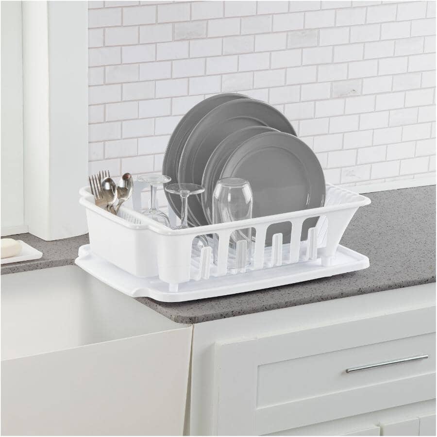 Dish Drainer & Tray - White, 18.7" x 13.7"