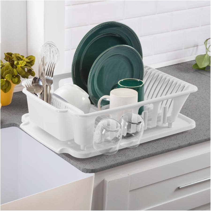 Dish Drainer & Tray - White, 18.7" x 13.7"
