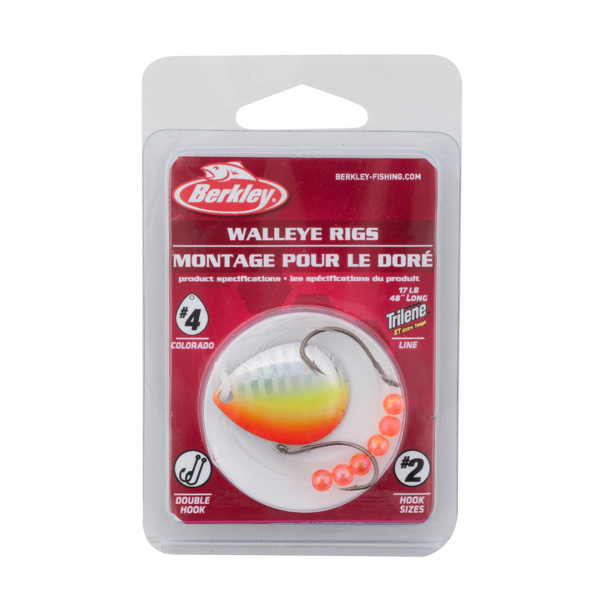 Berkley BWRC4-ORCH Walleye Rig Colorado Blade #4 17#-48" Or/Chartreuse 1Pk