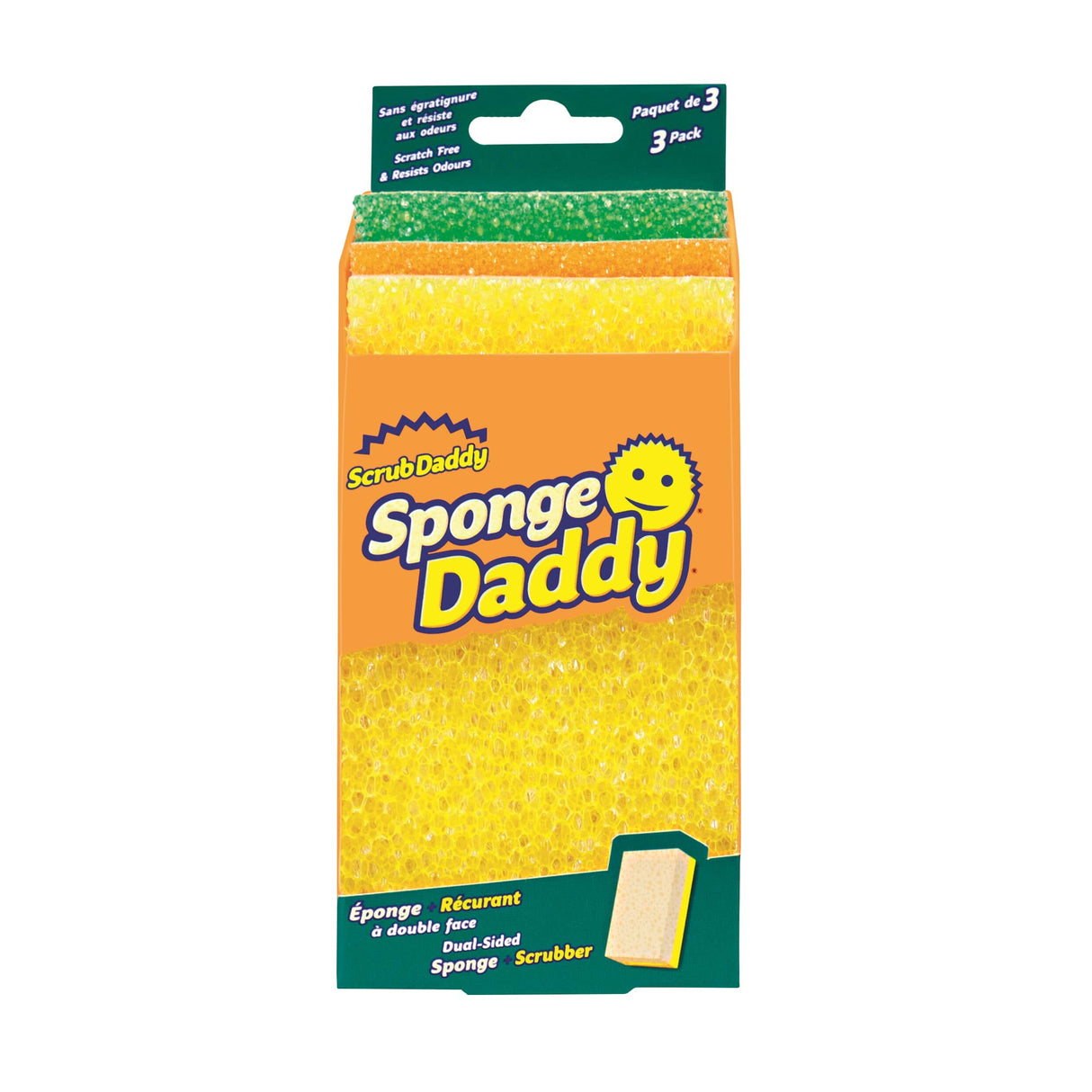 Dual-Sided Scrubber + Sponge - 3 Pack