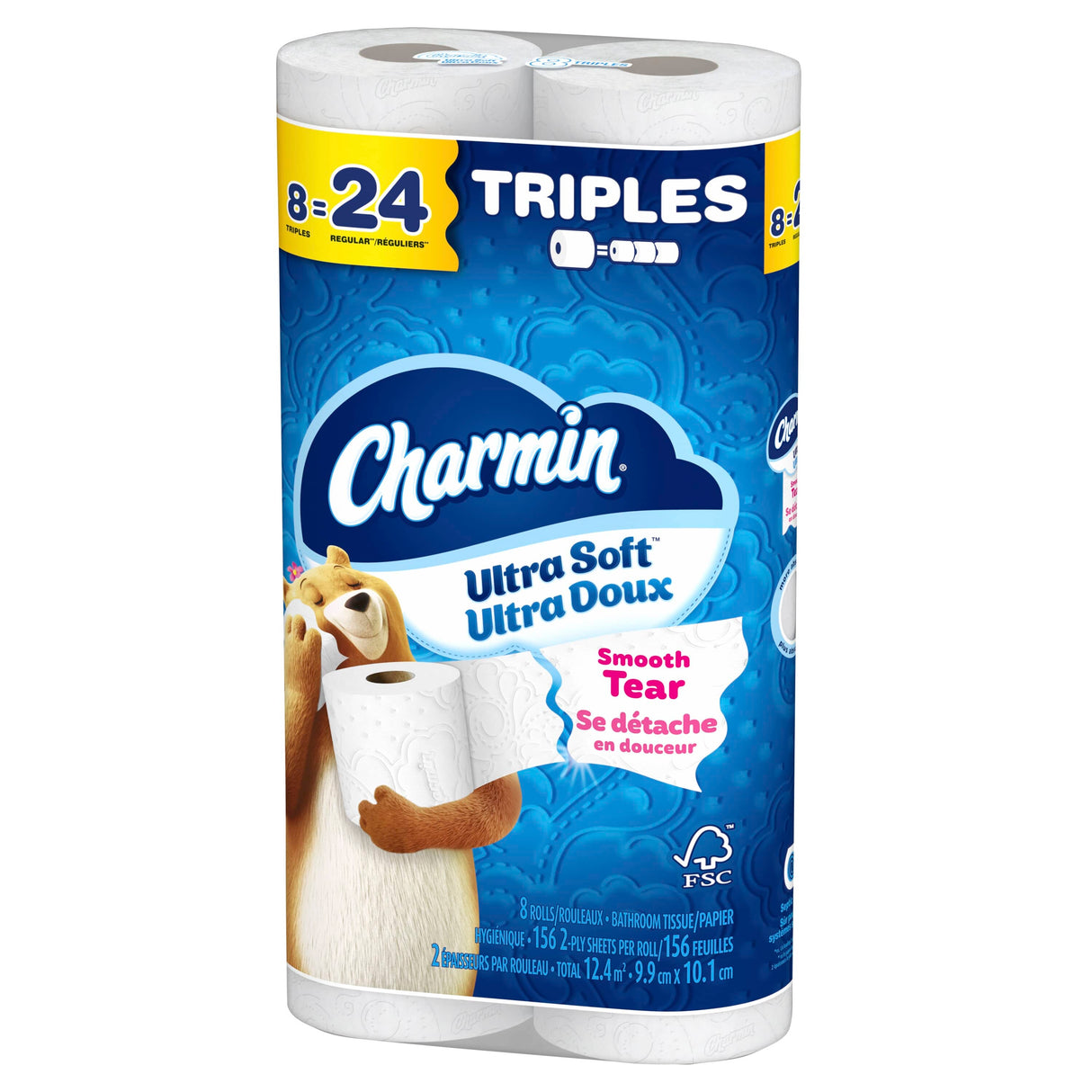 2 Ply Ultra Soft Toilet Paper - 8 Triple Rolls