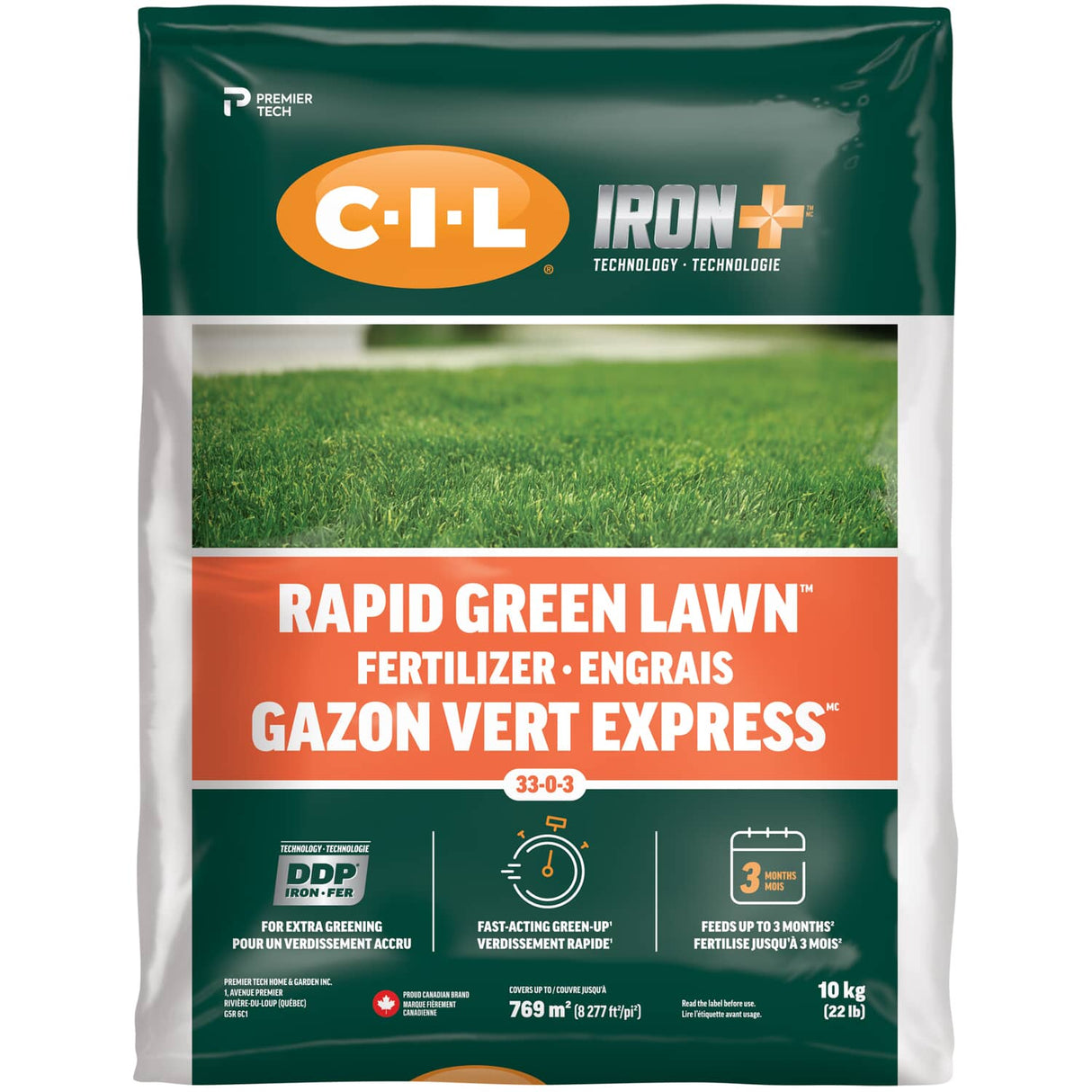 33-0-3 Iron+ Lawn Fertilizer - 10 kg