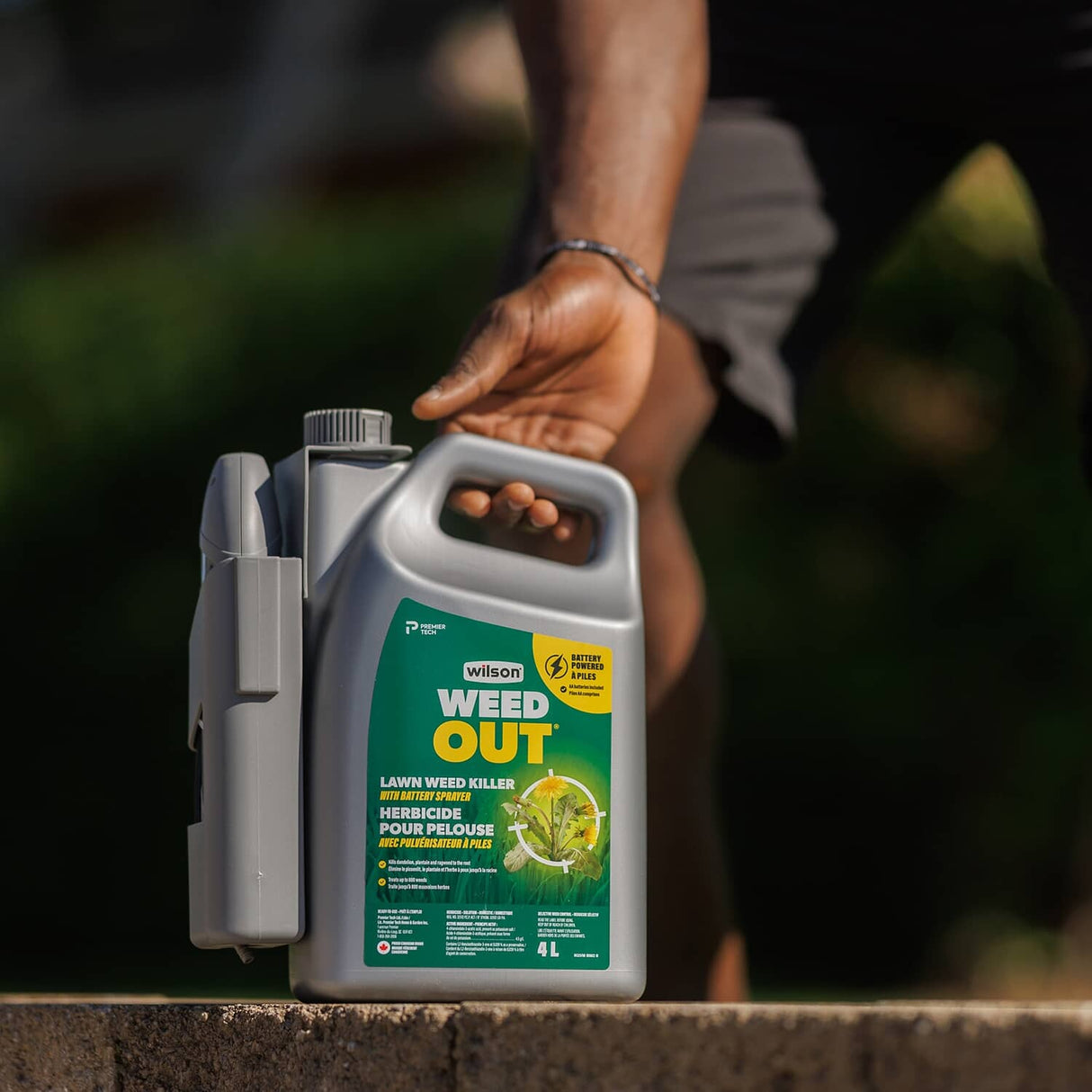 WeedOut Weed Killer Herbicide - with Battery Powered Sprayer, 4 L