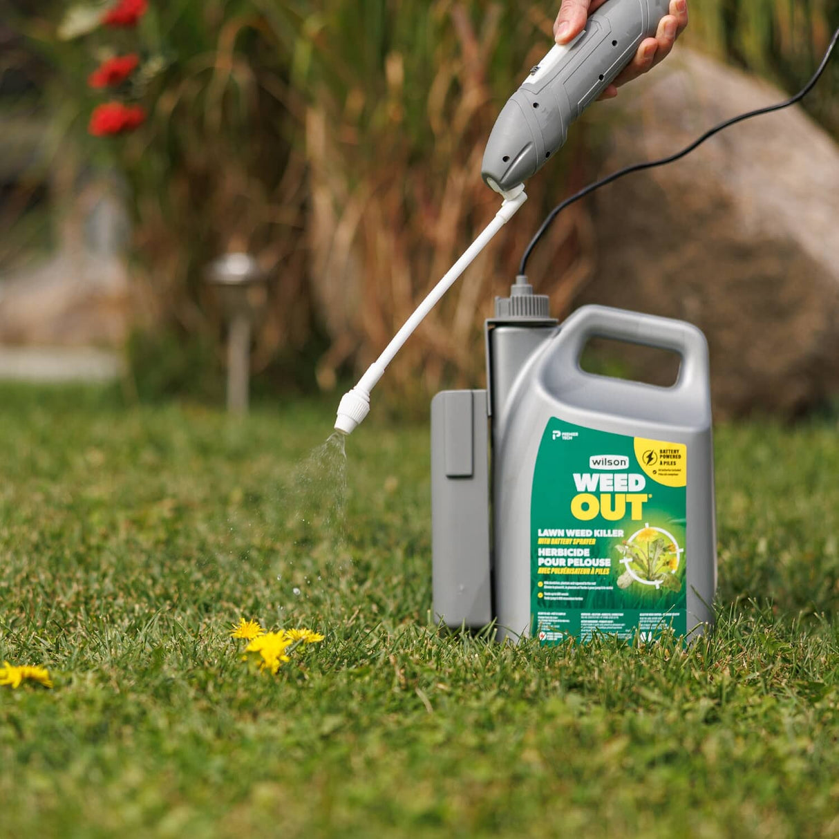 WeedOut Weed Killer Herbicide - with Battery Powered Sprayer, 4 L