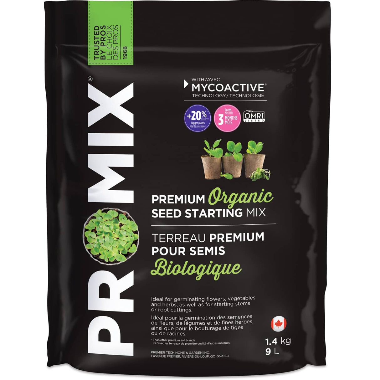 Organic Seed Starting Potting Soil Mix - 9 L