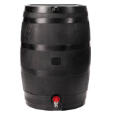 Polyethylene 50 Gallon Flat Back Eco Rain Barrel - Black