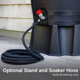 Polyethylene 50 Gallon Flat Back Eco Rain Barrel - Black