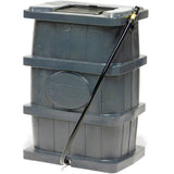 45Gal Charcoal Grey Wood Grain Flat Back Rain Barrel