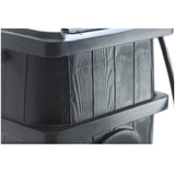 45Gal Charcoal Grey Wood Grain Flat Back Rain Barrel