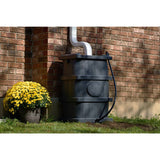 45Gal Charcoal Grey Wood Grain Flat Back Rain Barrel