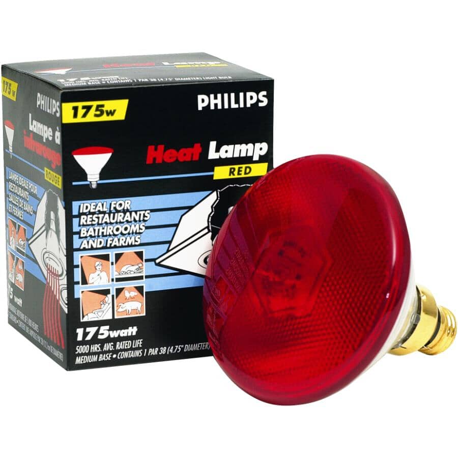 175 Watt Red Hard Glass Heat Lamp