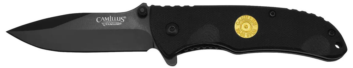 Camillus CAM-19471 Folding Knife Centrefire, .03 - 06 Shell Casing G10 Handle , 6.75"