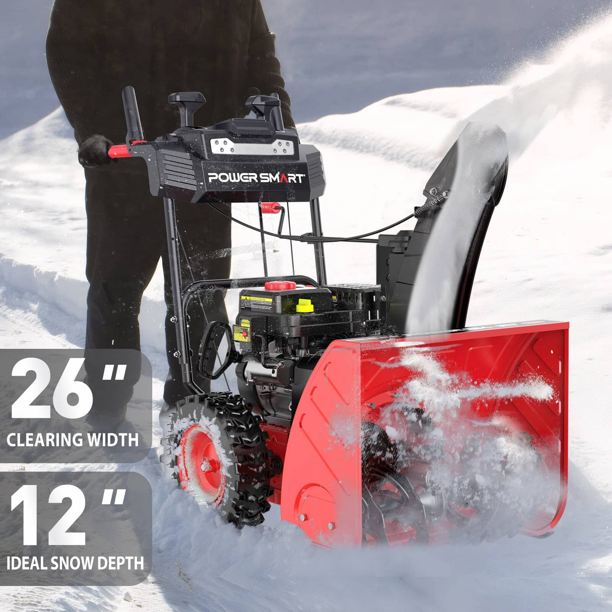 252cc 2-Stage Snow Blower with LED Light - 26"