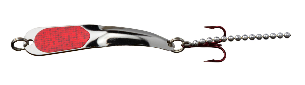 Iron Decoy Steely 2 SR Steely Spoon Size 2, 2", 1/10 oz, Silver Red