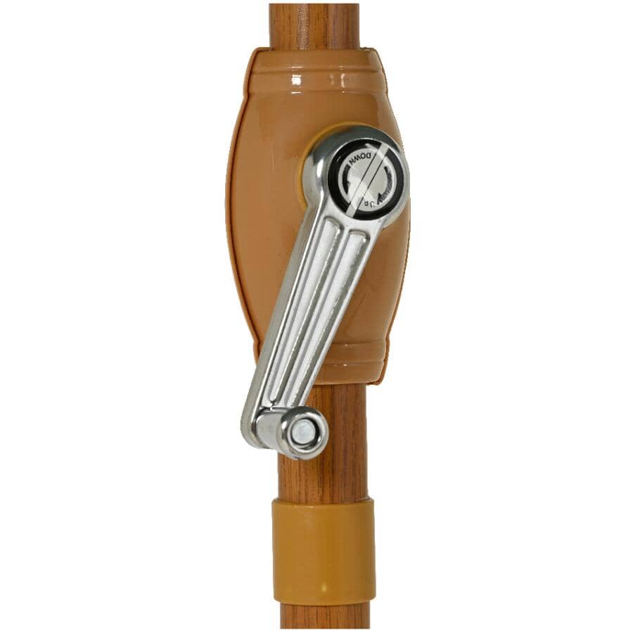 7' Scalloped Crank Market Umbrella - Warm White