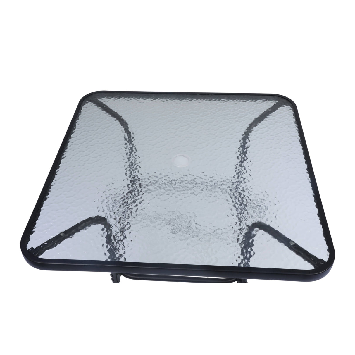 35" Square Glass Top Dining Table