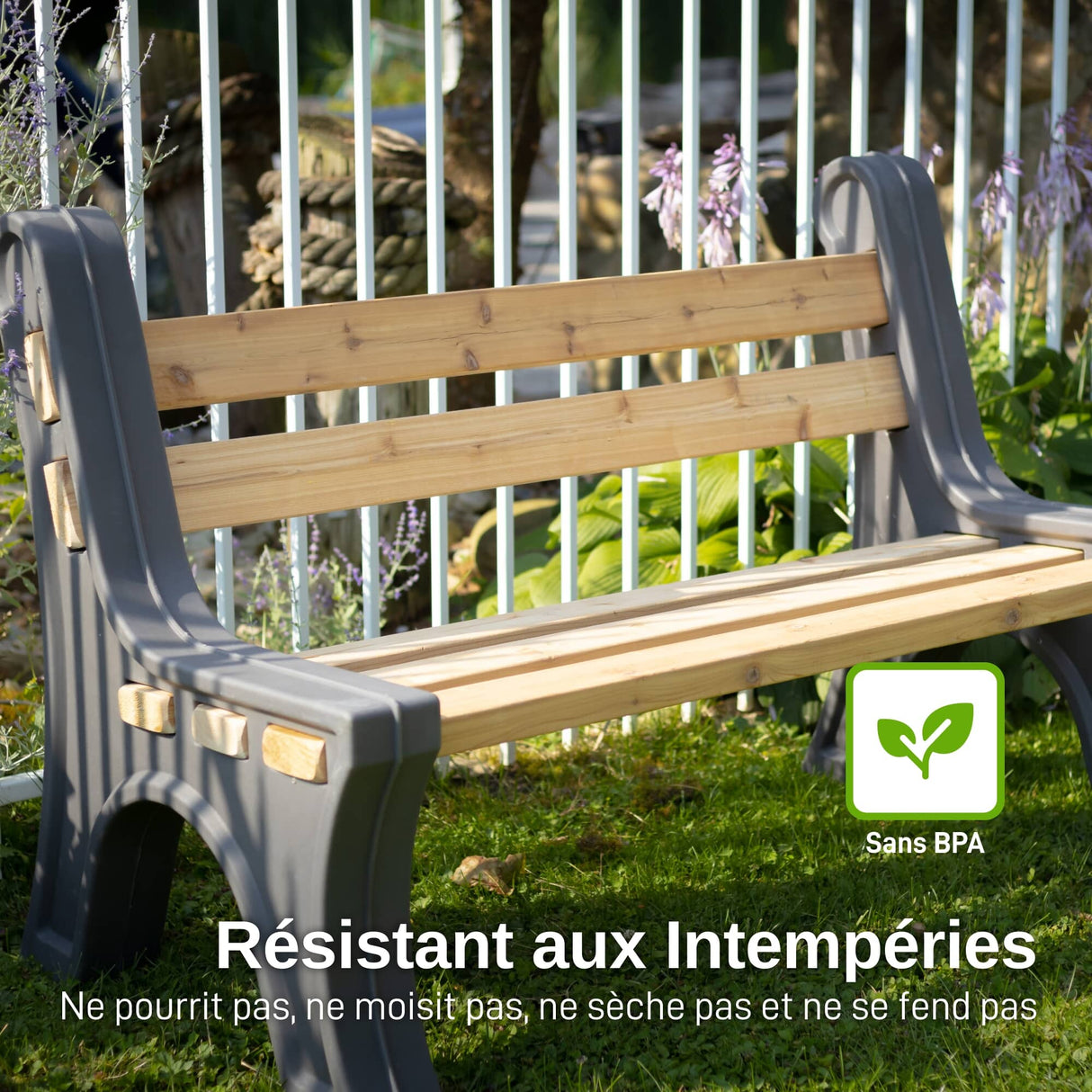 Custom Length Lightweight Indoor or Outdoor Bench Ends - Graphite, 2 Pack