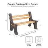 Custom Length Lightweight Indoor or Outdoor Bench Ends - Graphite, 2 Pack