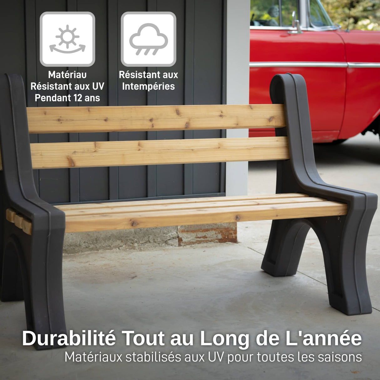 Custom Length Lightweight Indoor or Outdoor Bench Ends - Graphite, 2 Pack