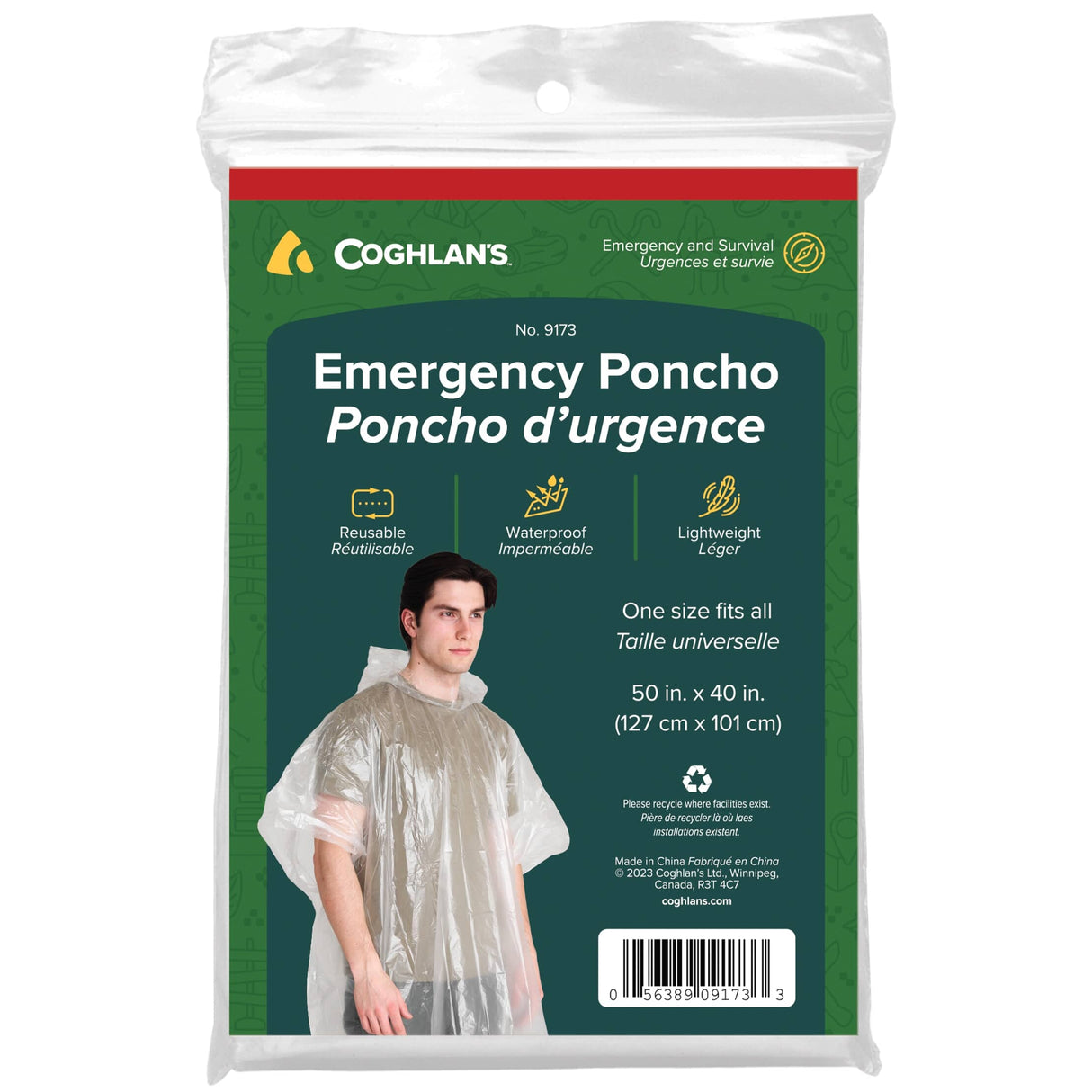 Emergency Rain Poncho - One Size, Clear
