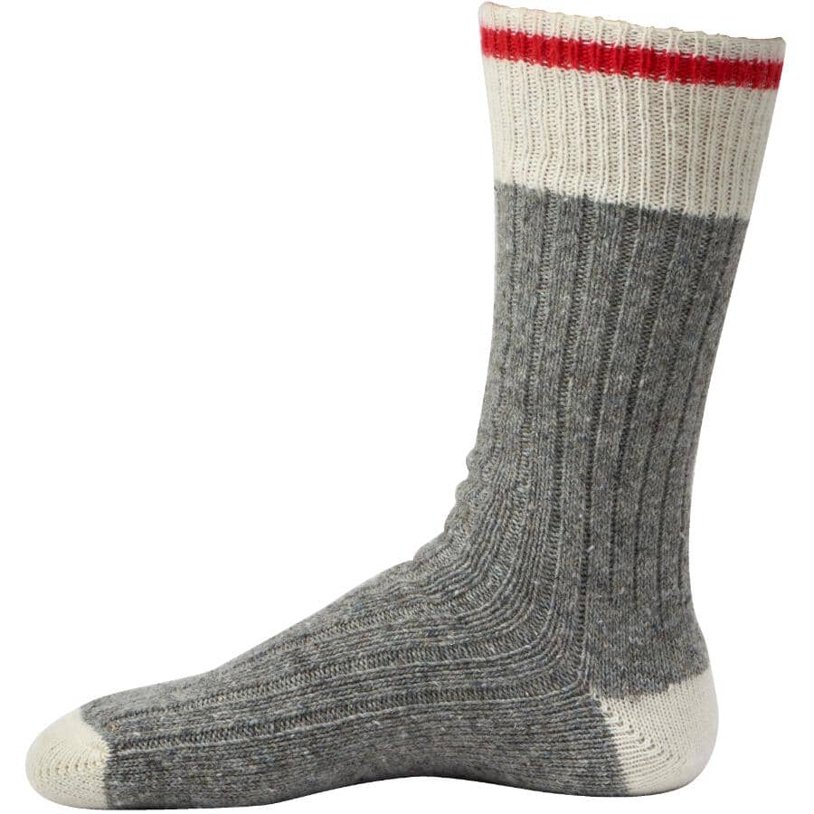 Men's Wool Blend Work Socks - Natural Grey, 3 Pairs