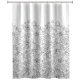 Gloria Floral Polyester Shower Curtain - Black & White, 70" x 72"