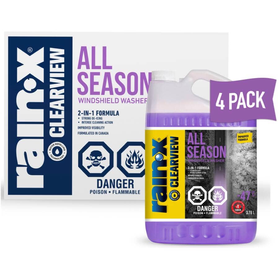 -47 ClearView All-Season 2-In-1 Windshield Washer Fluid - 3.78 L, 4 Pack